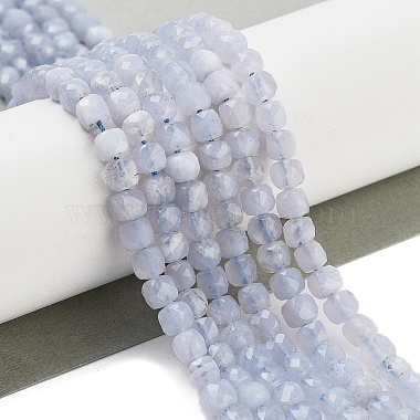 Cube Blue Lace Agate Beads