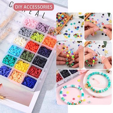 173.4g 17 Colors Handmade Polymer Clay Beads(CLAY-SZ0001-66)-5