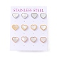 6 Pairs Natural White Shell Heart Stud Earrings(EJEW-G291-02M)-1