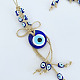 Flat Round with Evil Eye Glass Pendant Decorations(EVIL-PW0002-07)-1