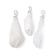 Electroplated Natural Quartz Crystal Dyed Pendants(PALLOY-JF02324-02)-1