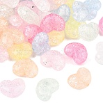 Transparent Crackle Acrylic Beads, Heart, Mixed Color, 16x21x10.5mm, Hole: 2.2mm, about 215pcs/500g(MACR-K361-30)