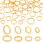 40Pcs 4 Style Brass Bead Frame, Round Ring, Real 18K Gold Plated, 8~13x2.5~2.8mm, Hole: 0.8~1mm, 10pcs/style(KK-PH0005-06)