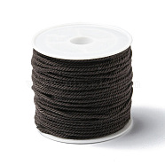 Cotton Braid Thread, with Spool, Round, Coconut Brown, 1.2mm, about 21.87 Yards(20m)/Roll(OCOR-B003-01A-06)