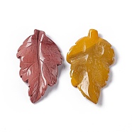 Natural Mookaite Pendants, Leaf Charms, 41.5x25~26x5mm, Hole: 0.8mm(G-I336-01-10)