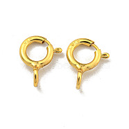 925 Sterling Silver Spring Ring Clasps, Real 18K Gold Plated, 7.5x6x2.5mm, Hole: 1.6mm(STER-C005-06G)