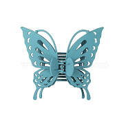 Hollow Butterfly Shape Plastic Large Claw Hair Clips, Hair Accessories for Women Girl, Turquoise, 130x145mm(PW-WG59392-06)