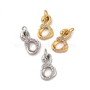 304 Stainless Steel Pendants, with Rhinestone and Jump Rings, Swan, Mixed Color, 19.5x11.5x3mm, Hole: 6x3mm(STAS-F292-07)
