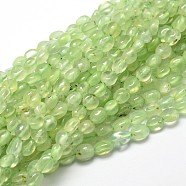Natural Prehnite Nuggets Beads Strands, Tumbled Stone, 5~10x6~7x3~7mm, hole: 1mm, about 14.9 inch~15.7 inch(G-J335-44)