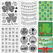 4 Sheets 4 Styles PVC Plastic Stamps, for DIY Scrapbooking, Photo Album Decorative, Cards Making, Stamp Sheets, Film Frame, Saint Patrick's Day Themed Pattern, 160x110x3mm, 1 sheet/style(DIY-CP0007-49A)