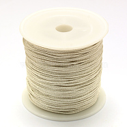 Nylon Thread, with Metallic Cords, Silver, 1.0mm, about 109.36 yards(100m)/roll(NWIR-R030-02)