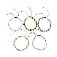 Adjustable Natural & Synthetic Mixed Stone & Miyuki Seed Braided Beaded Bracelet for Women, Inner Diameter: 1-3/4~2-7/8 inch(4.5~7.4cm)(BJEW-O187-15)