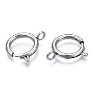 304 Stainless Steel Spring Clasps, Stainless Steel Color, 21x19x2.5mm, Hole: 3mm(STAS-R083-26)