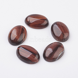 Natural Dyed & Heated Red Tiger Eye Flat Back Cabochons, Oval, 25x18x7~7.5mm(G-G741-18x25mm-13)