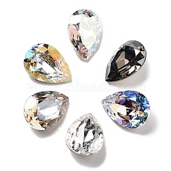 K9 Glass, Imitation Czech Rhinestone, Teardrop, Mixed Color, 14x10x6mm(GLAA-H034-03D)