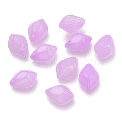 Imitation Jelly Glass Pendants, Petal, Violet, 13x9x5mm, Hole: 1mm(GLAA-P048-C02)