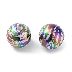 UV Plating Opeque Acrylic Beads, Iridescent, Round, Round, 15.5x15mm, Hole: 2.5mm(MACR-K351-20)