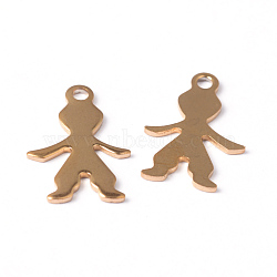 Ion Plating(IP) 304 Stainless Steel Pendants, Kids Silhouette Pendants, Golden, 16x11x0.8mm, Hole: 1.5mm(X-STAS-L182-21G)
