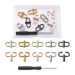 Adjustable Iron Buckles for Chain Strap Bag, with Iron Screwdriver, Mixed Color, 11pcs/box(FIND-TA0001-18)