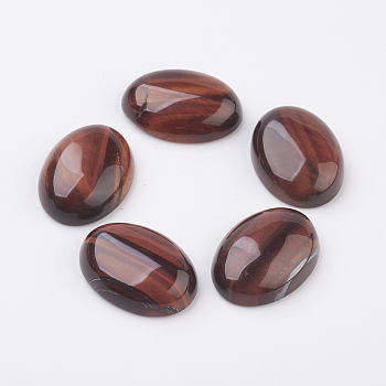 Natural Red Tiger Eye Flat Back Cabochons, Oval, 25x18x7~7.5mm