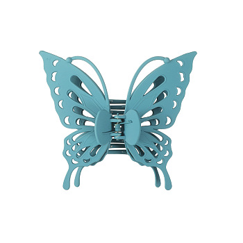 Hollow Butterfly Shape Plastic Large Claw Hair Clips, Hair Accessories for Women Girl, Turquoise, 130x145mm