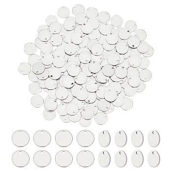 304 Stainless Steel Charms, Stamping Blank Tag, Flat Round, Stainless Steel Color, 10x1mm, Hole: 1.4mm, 300pcs/box