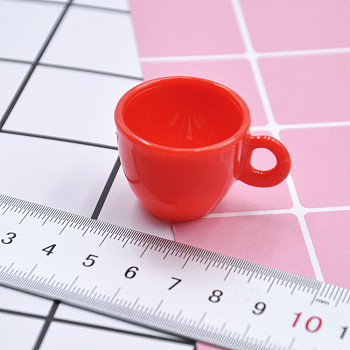 Miniature Plastic Mini Cup, for Dollhouse Accessories Pretending Prop Decorations, Red, 40x30x25mm