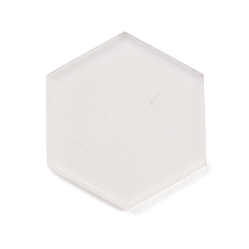 Hexagon Acrylic Display Base, for Miniatures, Models and Toilet Sign, Clear, 25x28x2mm