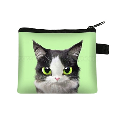 Pale Green Cat Shape Polyester Wallets