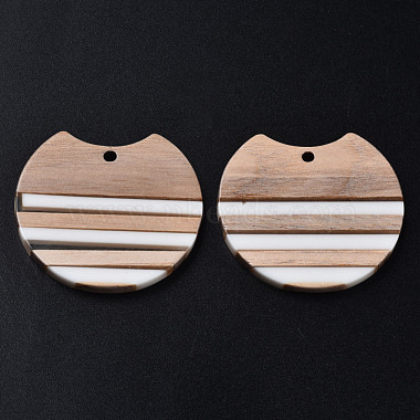 Resin & Wood Pendants(X-RESI-N025-014A-B01)-2