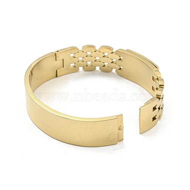 304 bracelets à charnière creux en acier inoxydable pavé de strass en cristal pour femmes(BJEW-D044-06C-01G)-3