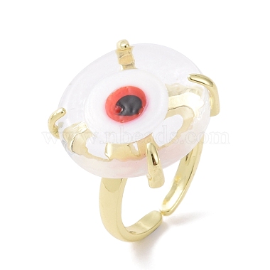 Lampwork Evil Eye Open Cuff Ring(RJEW-C051-01G-08)-2
