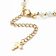 Cross Cubic Zirconia Beaded Bracelet for Girl Women(BJEW-JB06848-04)-6