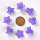 Perlas de flores de acrílico transparentes esmeriladas de color púrpura(X-PLF018-15)-3