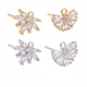 4 Pairs 2 Style Brass Micro Pave Clear Cubic Zirconia Stud Earring Findings(KK-ZZ0001-07)-1