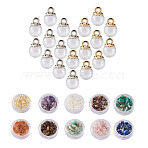 DIY Pendant Making Kits, with Mechanized Blown Glass Globe Beads, Plastic Pendant Bails, Synthetic & Natural Gemstone Beads, 16mm, Hole: 3~5mm, 40pcs(DIY-KS0001-12)