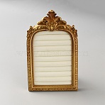 Gold Resin Photo Frame Ring Organizer Display Stands with Velvet Mat, Desktop Ring Holder, Arch Shape, Old Lace, 20.5x12.5x2.5cm(ODIS-WH0038-272-1)