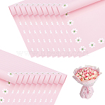 20Pcs Plastic Flower Bouquet Wrapping Paper, Rectangle with Flower Pattern, Pearl Pink, 571x568x0.1mm(DIY-WH0698-059)