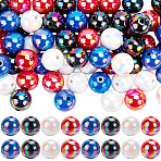 100Pcs 4 Colors UV Plating Opaque Acrylic Beads, Iridescent, Round, Mixed Color, 16mm, 25pcs/color(OACR-SP0002-31)