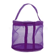 Nylon Yarn Storage Bags, with Alloy Hole, for Portable Knitting Yarn Balls Organizer, Column, Blue Violet, 12.5x13cm(SENE-PW0017-09A-02)
