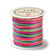 12-Ply Segment Dyed Round Nylon Thread, with Spool, Colorful, 0.8mm, about 27.34 Yards(25m)/Roll(NWIR-Q001-01D-04)