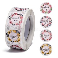 DIY Scrapbook, 1 Inch Thank You Stickers, Decorative Adhesive Tapes, Flat Round with Word Thank You, Colorful, 25mm, about 500pcs/roll(DIY-L028-A13)