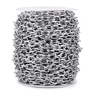 Aluminium Cable Chains, Unwelded, with Spool, Silver, 12.5x9.5x2mm, about 65.62 Feet(20m)/Roll(CHA-T001-48S)