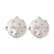 Non-Tarnish 304 Stainless Steel Pendant Rhinestone Settings, Flat Round, Stainless Steel Color, 22.5x19.5x2.5mm, Hole: 1.6mm, Fit for 1.6mm Rhinestone(STAS-P356-12P)