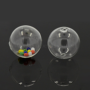 Handmade Blown Glass Globe Beads, Round, Clear, 20mm, Hole: 2mm(X-UNKW-Q001-01)