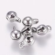 304 Stainless Steel Charms, Bell Shape, Stainless Steel Color, 8x5x5mm, Hole: 1.5mm(STAS-K148-07P-A)