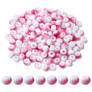 6/0 Opaque Glass Seed Beads, Round Hole, Rondelle, Crimson, 4~4.5x3~4mm, Hole: 0.8~1.5mm, 10g/box(SEED-YW0002-13F)