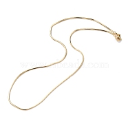 Brass Snake Chain Necklaces, with Lobster Claw Clasps, Long-Lasting Plated, Real 18K Gold Plated, 18.50 inch(47cm), 1.5mm(X-NJEW-I247-03G)