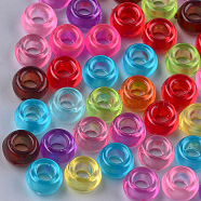 Transparent Acrylic Beads, Large Hole Beads, Rondelle, Mixed Color, 9.5x5.5mm, Hole: 4mm, about 1600pcs/500g(TACR-T004-01)