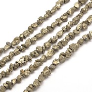 Natural Pyrite Nuggets Beads Strands, 5~8x3~6mm, Hole: 1mm, about 15.7 inch(X-G-I125-85)